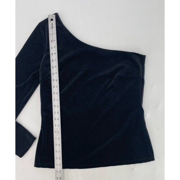 Kaileigh Women’s Single Shoulder Black Fitted Blouse Size Medium Made In‎ USA - Picture 5 of 8